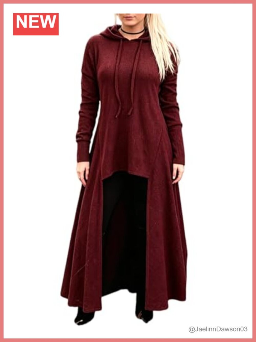 Women's Hooded High Low Sweater Pullover Longline Gothic Asymmetric